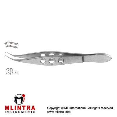 Castroviejo-Colibri Corneal Forcep Very Delicate 1 x 2 Teeth Stainless Steel, 11 cm - 4 1/4" Tip Size 0.12 mm